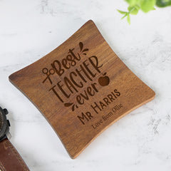Personalised Teacher Gift Wooden Coasters With Sentiments