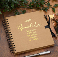 Personalised Grandad Multiple Colours Scrapbook or Photo Album Gift With Sentiment