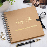Personalised Any Name and Text Brown Scrapbook Photo album Gold Print