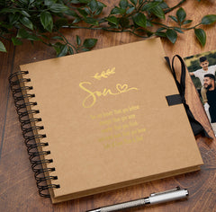 Personalised Son Multiple Colours Scrapbook or Photo Album Gift With Sentiment