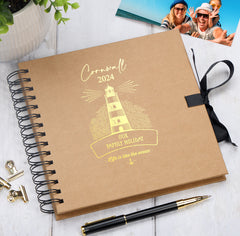 Personalised Lighthouse Seaside Family Holidays Journal Album Multiple Colour Scrapbook Scrapbook ukgiftstoreonline Kraft Brown