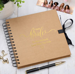 Personalised Team Bride Multiple Colour Guest Book Scrapbook or Photo Album Scrapbook ukgiftstoreonline Kraft Brown