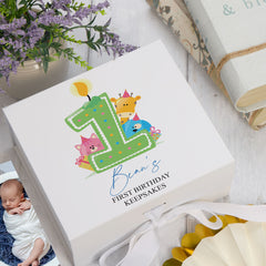 ukgiftstoreonline Personalised 1st birthday gift box baby girl baby boy keepsake memory box
