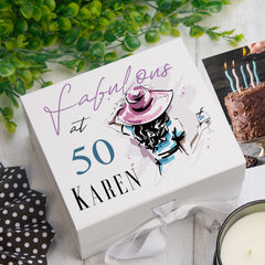 Personalised Fabulous at 18th, 21st, 30th, 40th, 50th, 60th Any Age Birthday Gift Keepsake Memory Box
