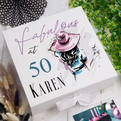 Personalised Fabulous at 18th, 21st, 30th, 40th, 50th, 60th Any Age Birthday Gift Keepsake Memory Box