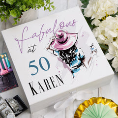 Personalised Fabulous at 18th, 21st, 30th, 40th, 50th, 60th Any Age Birthday Gift Keepsake Memory Box