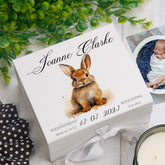 Personalised Baby Keepsake Box Memories Gift With Woodland Rabbit