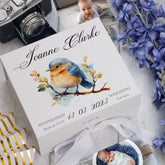Personalised Baby Keepsake Box Memories Gift With Woodland Robin
