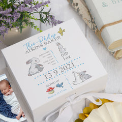 ukgiftstoreonline Personalised Rabbit Baby Boy Keepsake Memory Box Gift