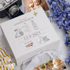 ukgiftstoreonline Personalised Rabbit Baby Girl Keepsake Memory Box Gift