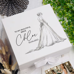 ukgiftstoreonline Personalised To My Beautiful Bride Wedding Gift Keepsake Memory Box UV-17