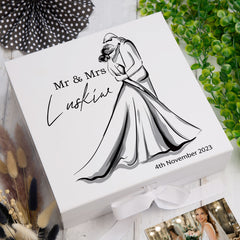 ukgiftstoreonline Personalised Wedding Gift Keepsake Memory Box Wedding Couple