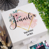 ukgiftstoreonline Personalised Any Name and Sentiment Blush Floral Keepsake Memory Box