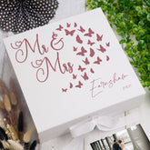 ukgiftstoreonline Personalised Mr and Mrs Wedding Gift Keepsake Memory Box With Butterflies