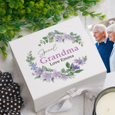Personalised Special Grandma keepsake memory Gift box Floral Design