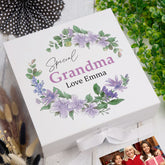 Personalised Special Grandma keepsake memory Gift box Floral Design