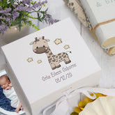 ukgiftstoreonline Personalised Baby Gift Keepsake Memory Box With Cute Giraffe