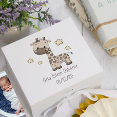 ukgiftstoreonline Personalised Baby Gift Keepsake Memory Box With Cute Giraffe
