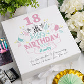 ukgiftstoreonline Personalised Any Age Happy Birthday Gift For Her Keepsake Memory Box 18th, 21st, 30th, 40th, 50th