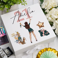 Personalised Any Age Birthday Gift Keepsake Memory Box 18th, 21st, 30th