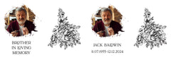 Personalised Memorial Photo Upload Lantern, Memorial Candle, Brother Remembrance With Rose memorial lantern ukgiftstoreonline