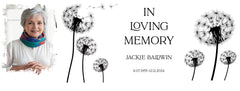 Personalised Memorial Photo Upload Lantern, Memorial Candle, Mum Loving Memory With Dandelions