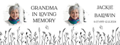 Personalised Memorial Photo Upload Lantern, Memorial Candle, Grandma Remembrance With Wildflowers