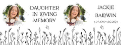 Personalised Memorial Photo Upload Lantern, Memorial Candle, Daughter Remembrance With Wildflowers