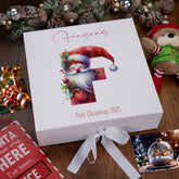 Personalised Christmas Red Lettering Family Baby Keepsake Memory Box