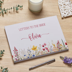 Letters To The Bride Large Personalised Guest Book Linen Cover Hen Do Signing Book, Hen Night Keepsake Personalised Guestbook