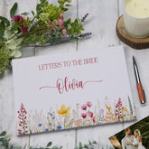 Letters To The Bride Large Personalised Guest Book Linen Cover Hen Do Signing Book, Hen Night Keepsake Personalised Guestbook