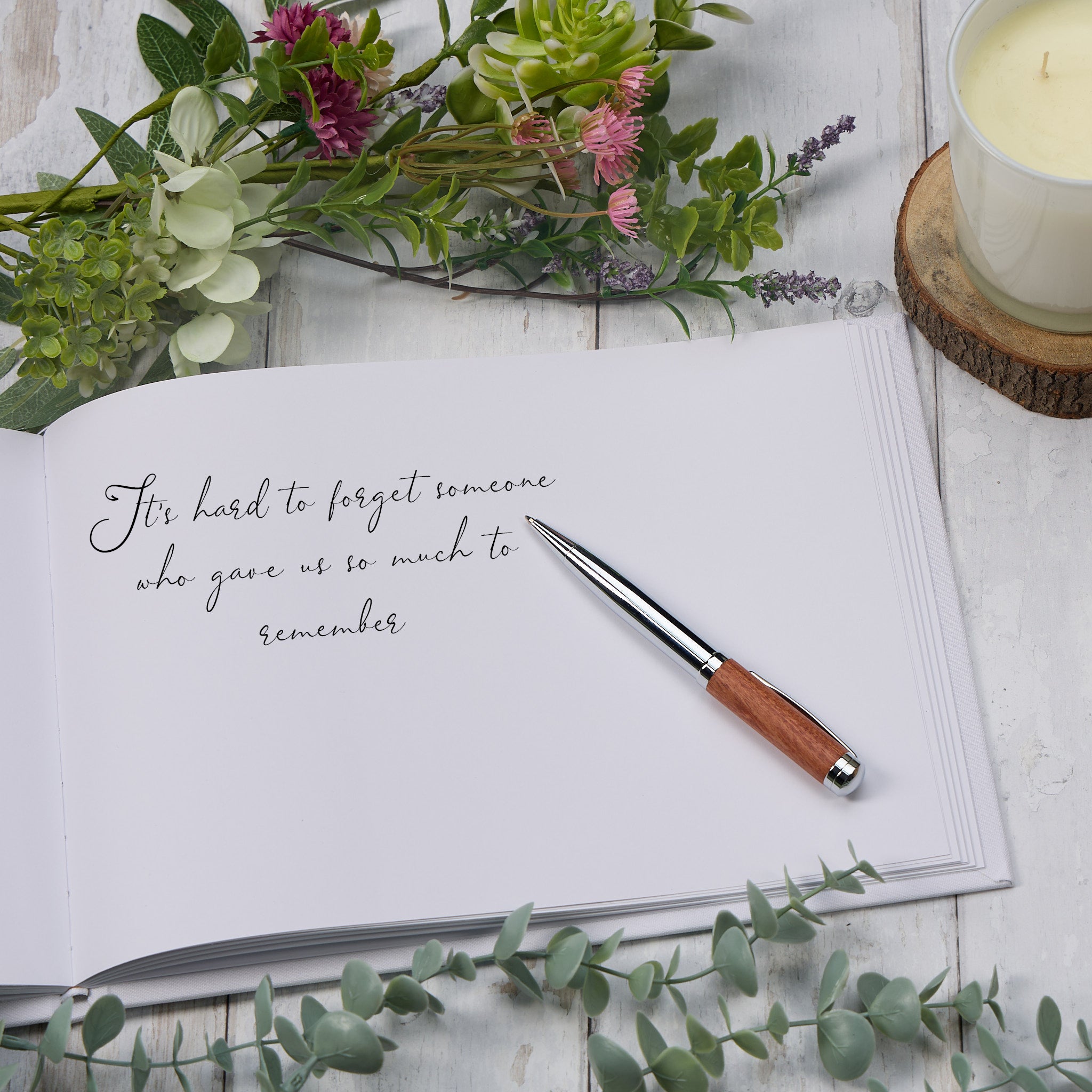 Personalised Large Condolence Book For Sympathy & Remembrance With photo ukgiftstoreonline