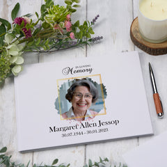A4 Large Personalised Funeral Condolence Memorial Book With Photo