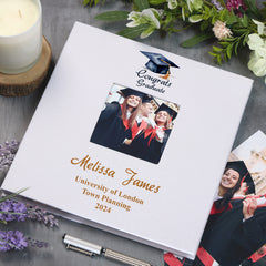 Personalised Graduation Photo Album Gift, Linen Cover, 28 x 27 cm, 120 6x4 Photos,