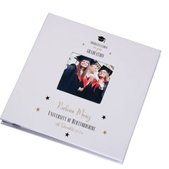 Personalised Graduation Photo Album With Linen Cover Star Design