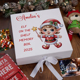 Personalised White Elf On The Shelf Memory Box Special Christmas Keepsake Gift