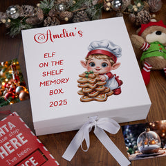 Personalised White Elf On The Shelf Memory Box Special Christmas Keepsake Gift