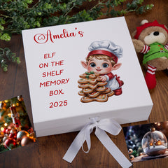 Personalised White Elf On The Shelf Memory Box Special Christmas Keepsake Gift
