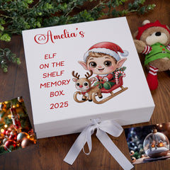 Personalised White Elf On The Shelf Memory Box Special Christmas Keepsake Gift