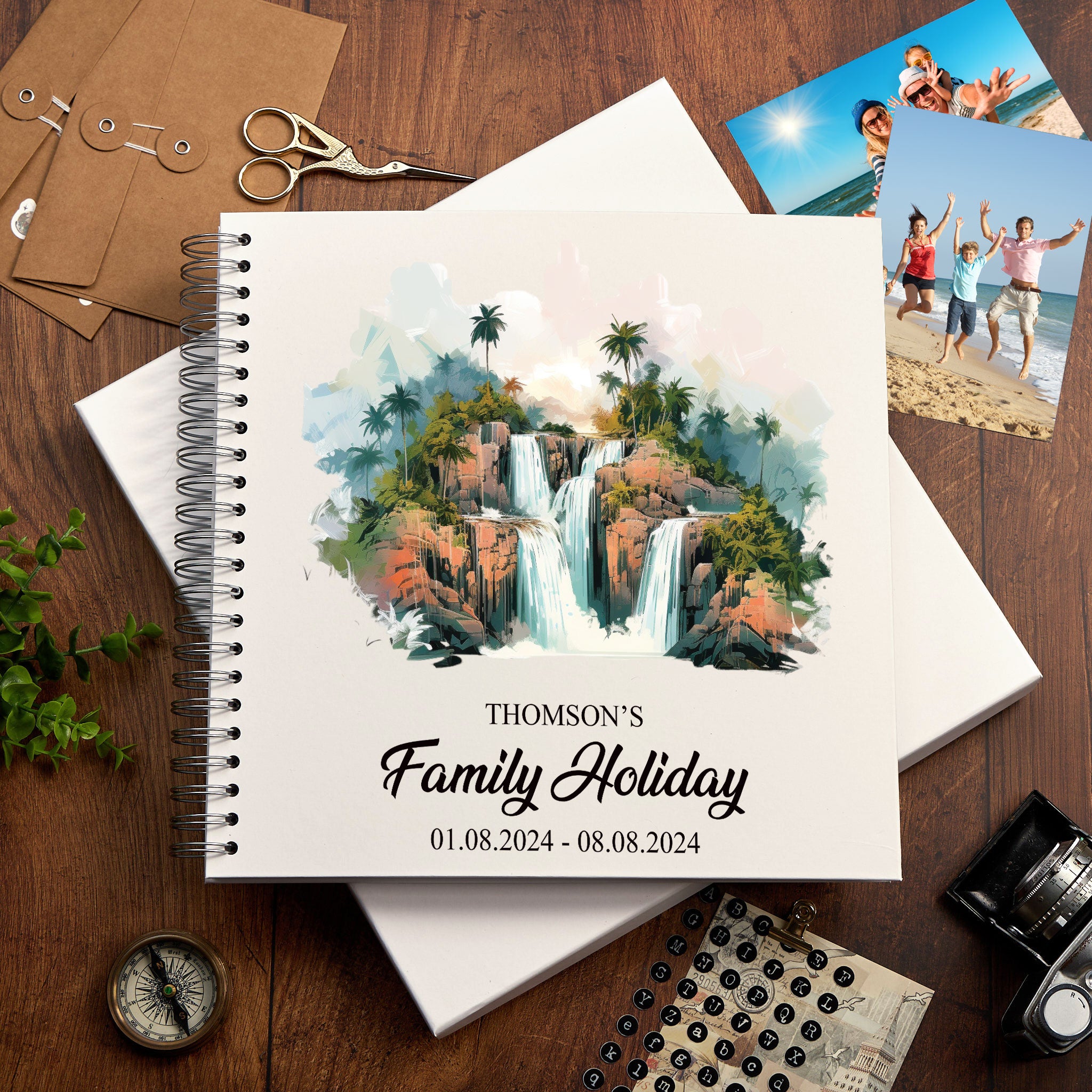 Personalised Philippines Holiday Memory Scrapbook Journal Photo Albums Adventures Photo Album ukgiftstoreonline Maria Christina Falls 12 x 12 Inches