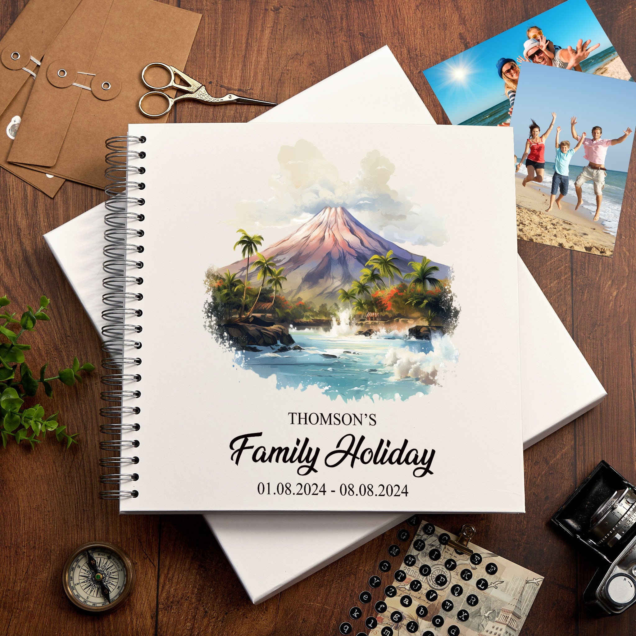 Personalised Philippines Holiday Memory Scrapbook Journal Photo Albums Adventures Photo Album ukgiftstoreonline Taal Volcano 12 x 12 Inches