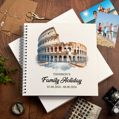 Personalised Rome Holiday Memory Scrapbook Journal Photo Albums Adventures Photo Album ukgiftstoreonline Colosseum 12 x 12 Inches