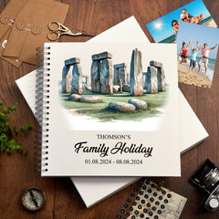 Personalised England, London Holiday Memory Scrapbook Journal Photo Albums Adventures Photo Album ukgiftstoreonline Stonehenge 12 x 12 Inches