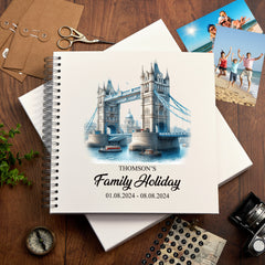 Personalised England, London Holiday Memory Scrapbook Journal Photo Albums Adventures Photo Album ukgiftstoreonline Tower Bridge 12 x 12 Inches