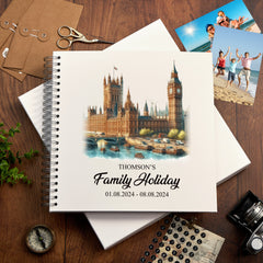 Personalised England, London Holiday Memory Scrapbook Journal Photo Albums Adventures Photo Album ukgiftstoreonline Palace of Westminster and Big Ben 12 x 12 Inches