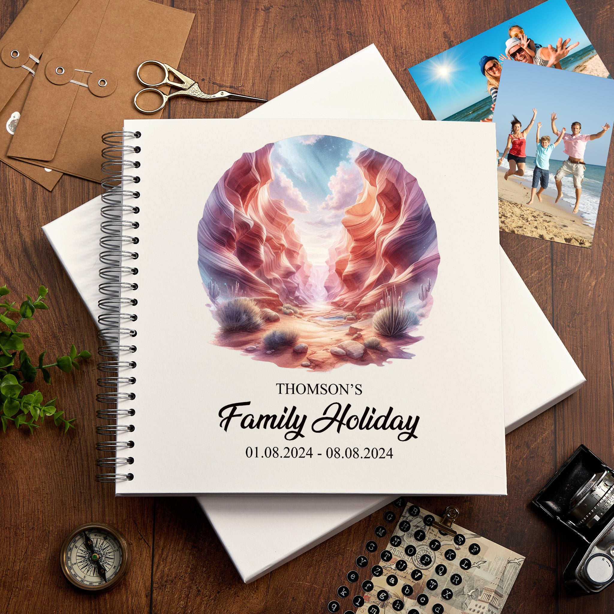 Personalised USA Holiday Memory Scrapbook Journal Photo Albums Adventures Photo Album ukgiftstoreonline Antelope Canyon 12 x 12 Inches