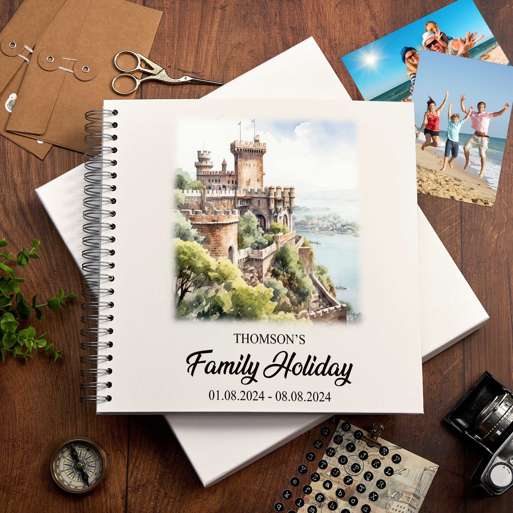 Personalised Malaga Holiday Memory Scrapbook Journal Photo Albums Adventures Photo Album ukgiftstoreonline Castillo de Gibralfaro 12 x 12 Inches