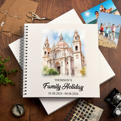 Personalised Malaga Holiday Memory Scrapbook Journal Photo Albums Adventures Photo Album ukgiftstoreonline Santa Iglesia Catedral Basílica 12 x 12 Inches
