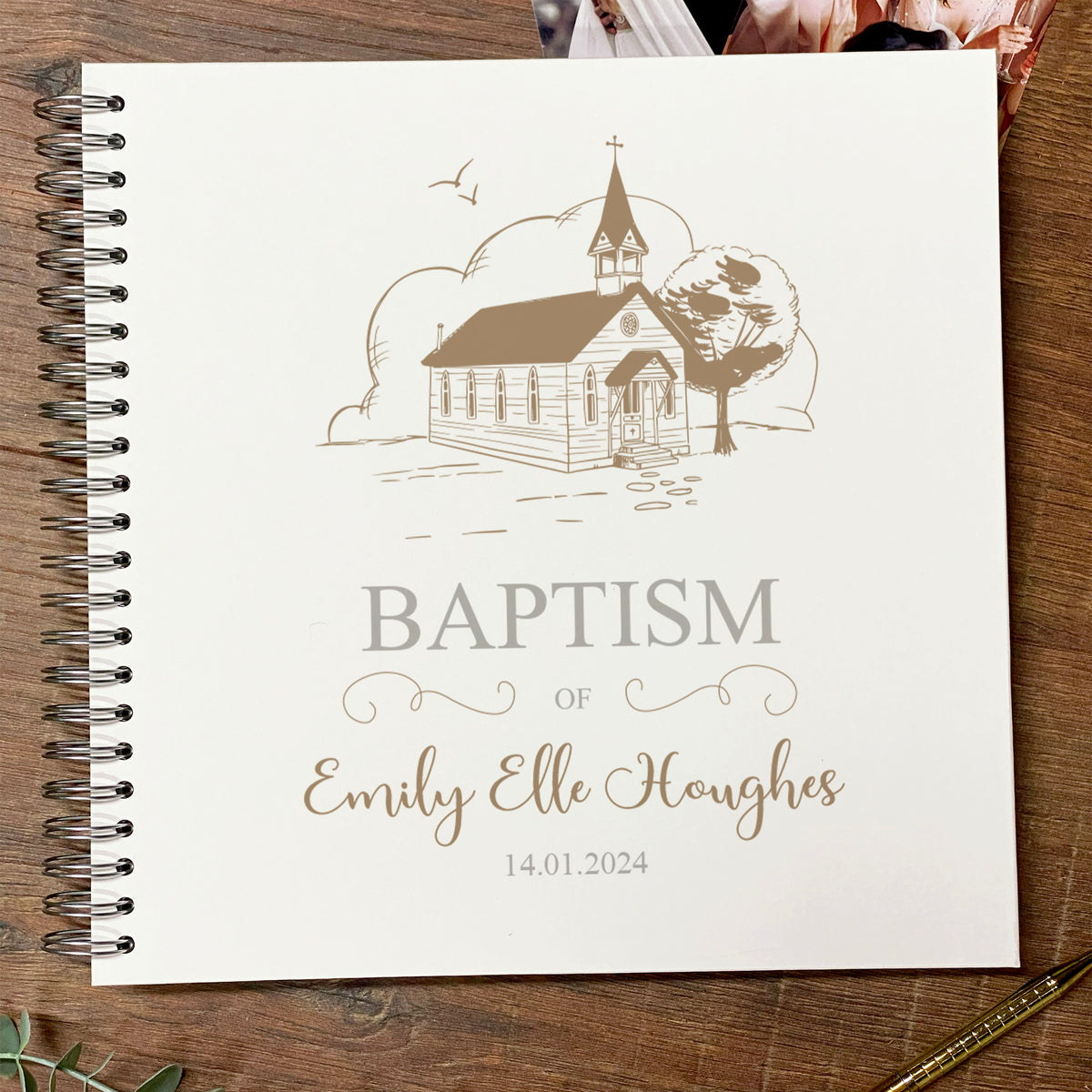 Large Baptism Photo Album Scrapbook Guest Book Boxed With Church