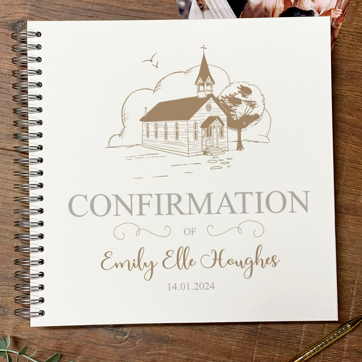 Large Confirmation Photo Album Scrapbook Guest Book Boxed With Church